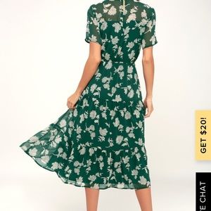 Lulus green floral maxi dress